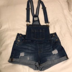 Overall Jean Shorts. Size Medium.